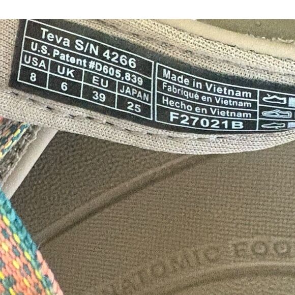 Teva Tirra Sport Hiking Water Sandal Taupe Multicolor Size 8 Women’s - Picture 8 of 10